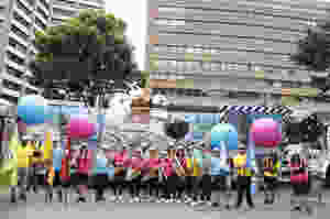 Balones inflables Caminata de la solidaridad