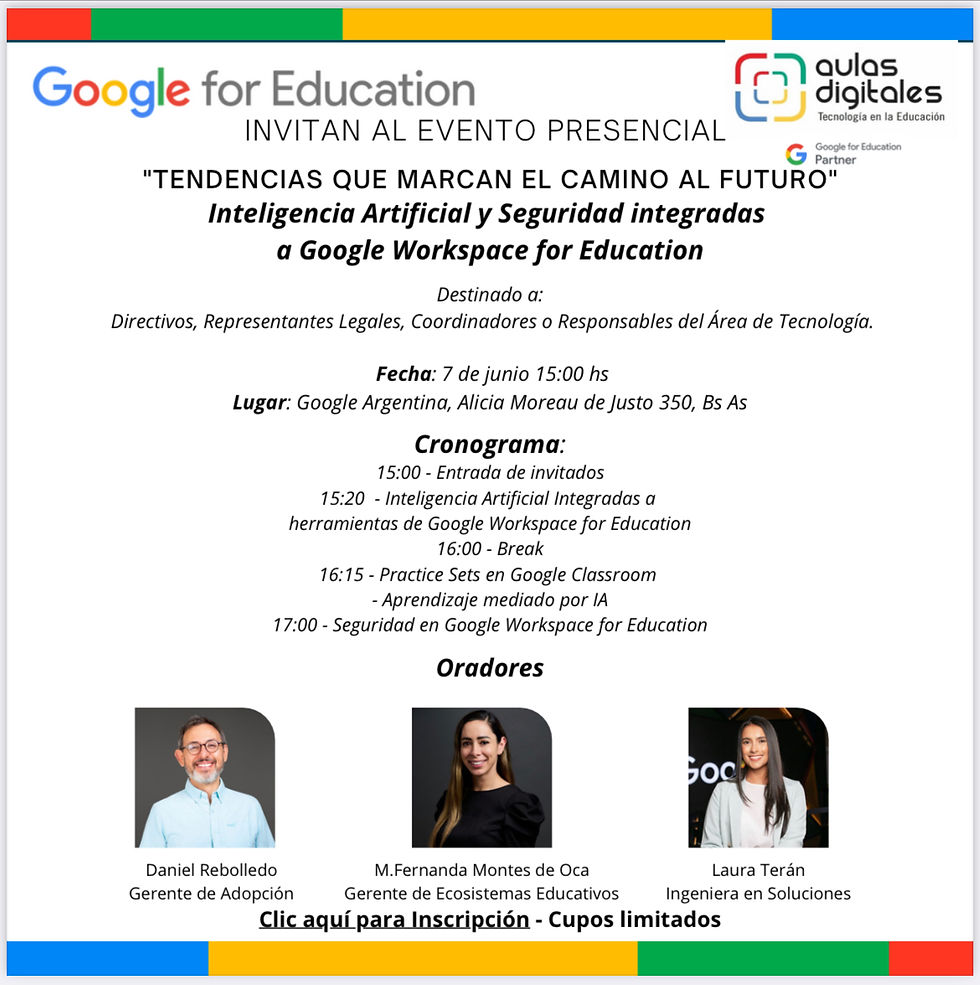 Aulas Digitales y Google For Education invitan al evento “Tendencia que marcan el camino al futuro”