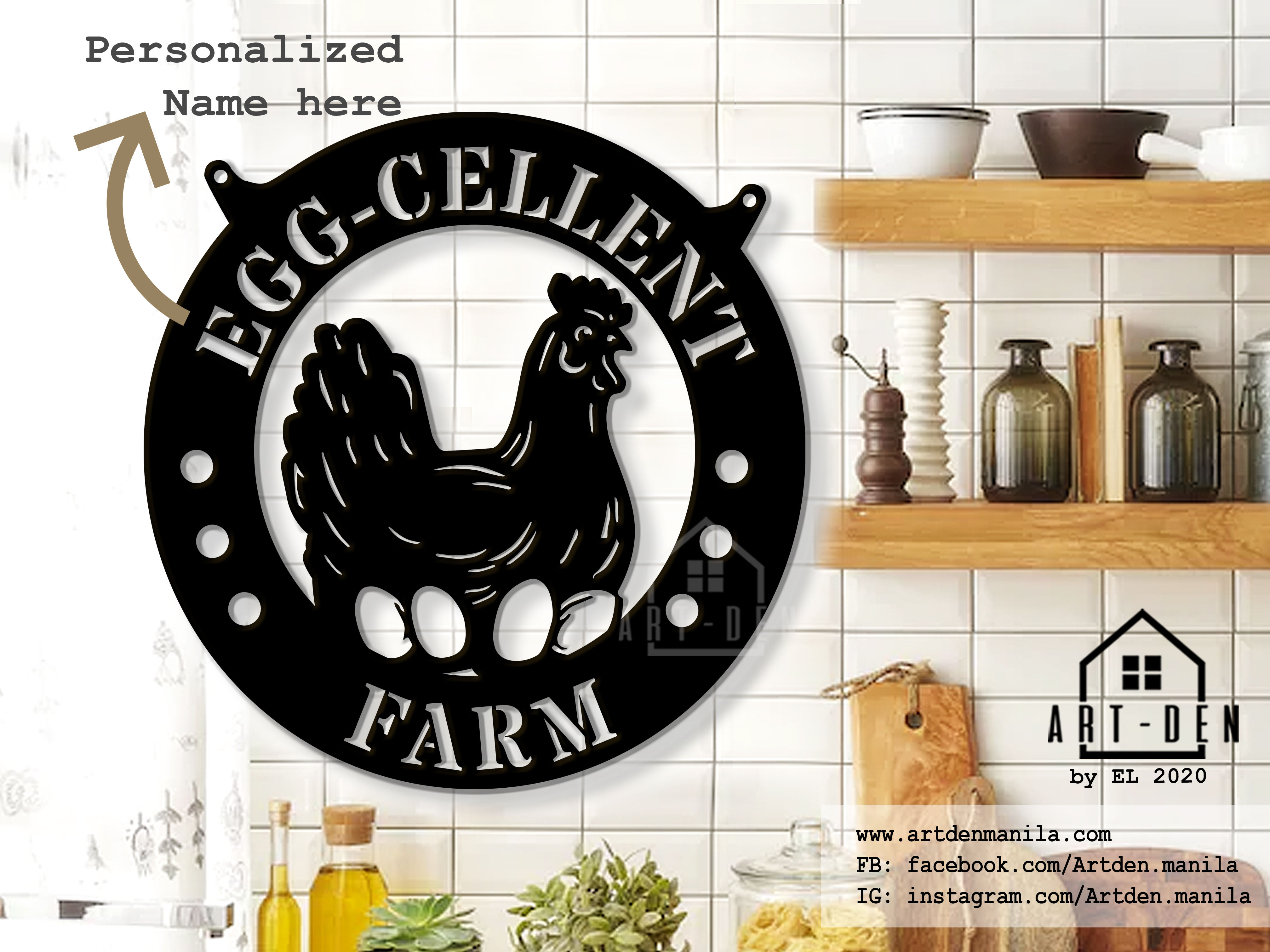 Chicken eggs Personalized  Metal sign