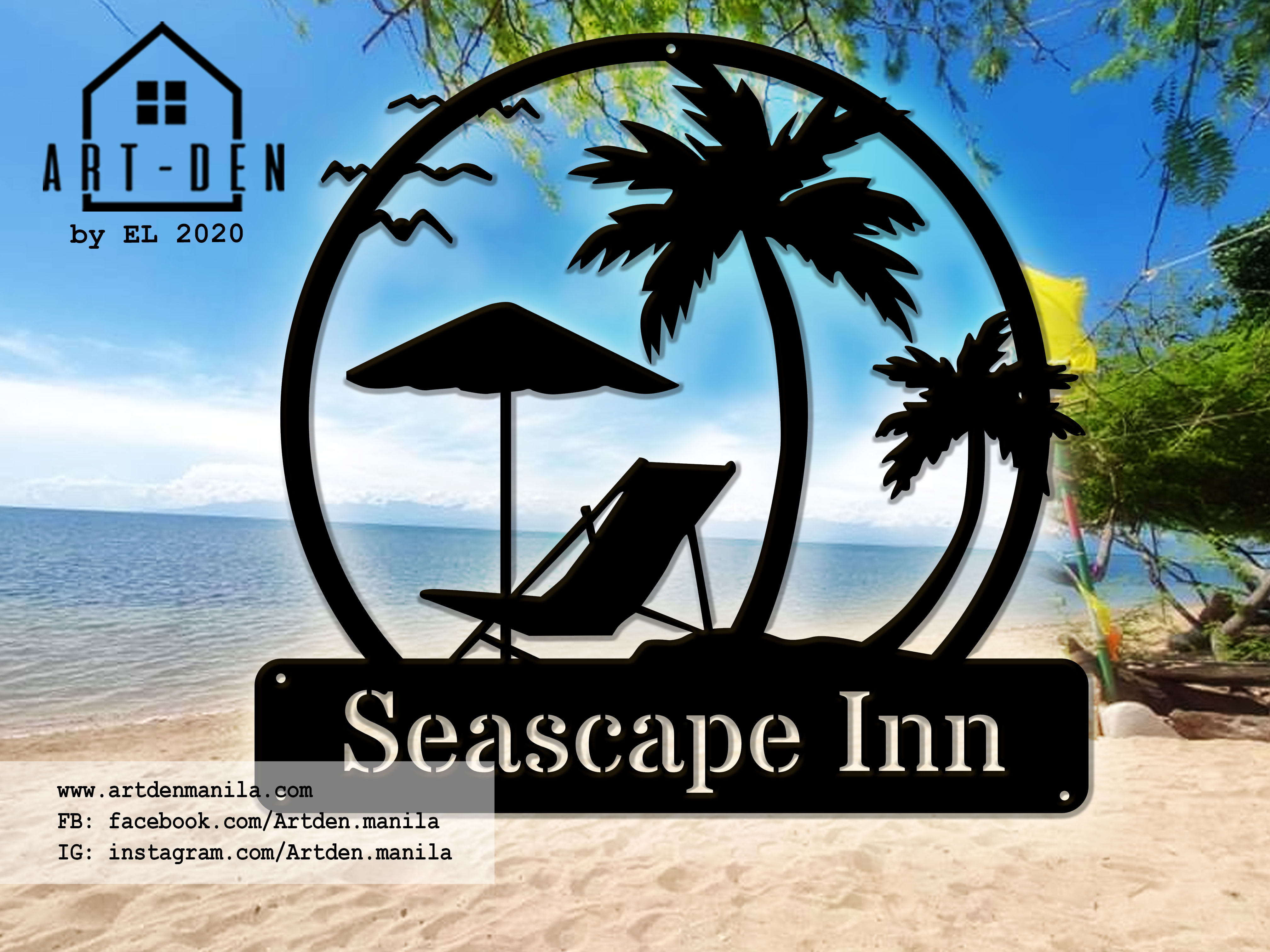 Personalized beach metal sign