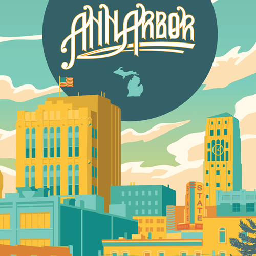 Ann Arbor Liberty - Michigan Travel Art Print | The Mighty Mitten