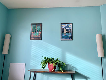 Framed Michigan travel posters by The Mighty Mitten