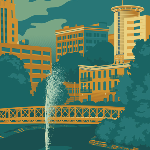 Kalamazoo Michigan Art Print by The Mighty Mitten