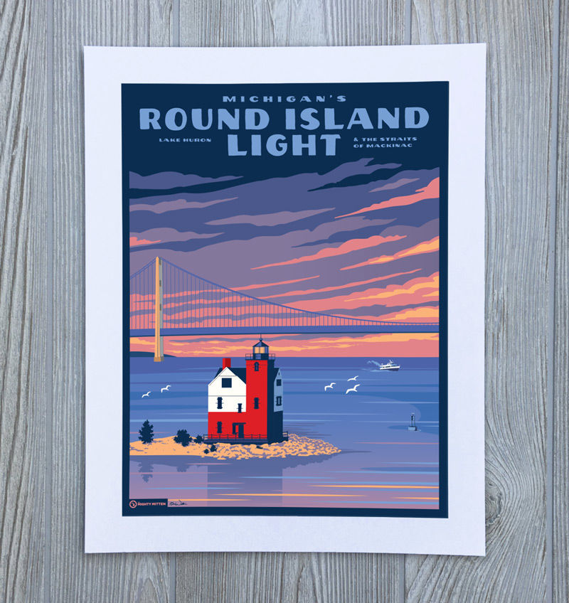 Thumbnail: round island lighthouse michigan