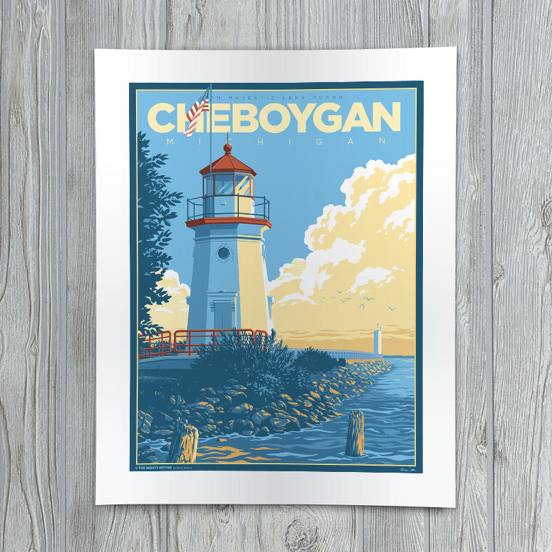Thumbnail: Cheboygan - Michigan Travel Art Print