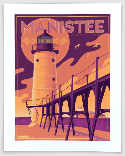 Manistee - Michigan Travel Art Poster Print | The Mighty Mitten