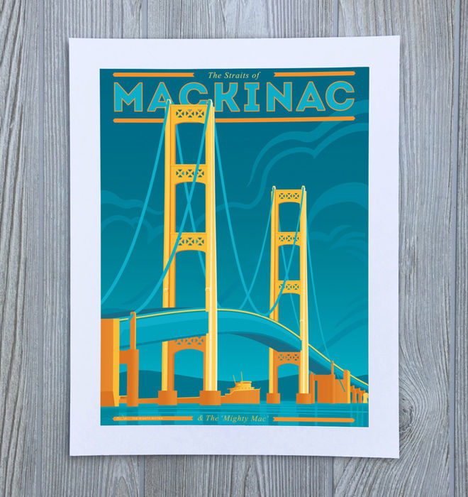 Thumbnail: Mighty Mac - Michigan Travel Art Print