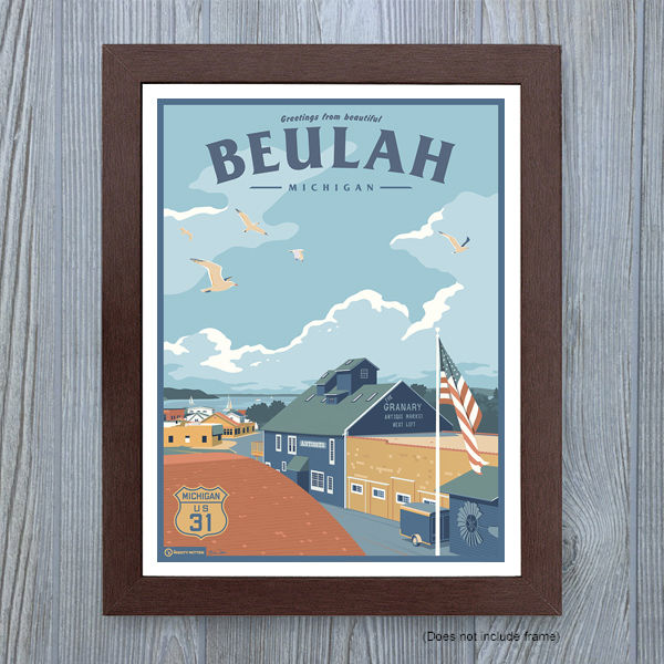 Thumbnail: Beulah - Michigan Travel Art Print