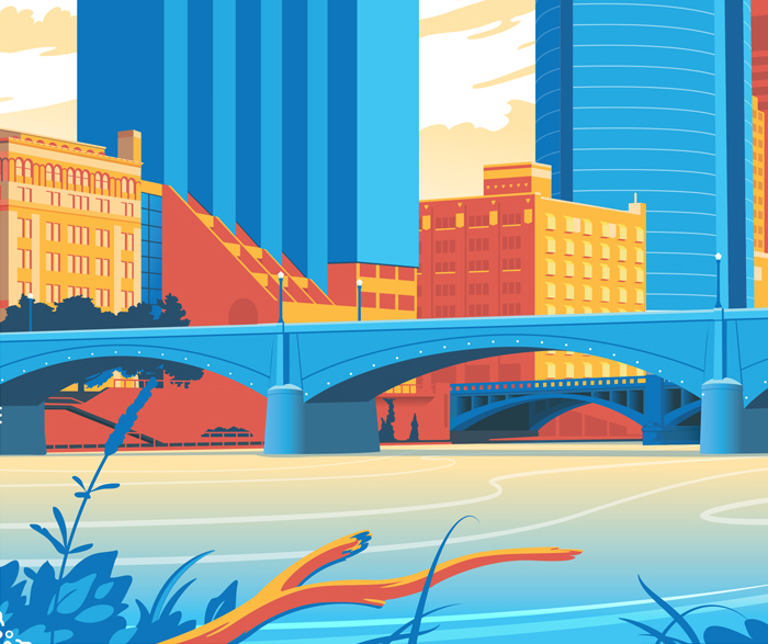 Grand Rapids Michigan Art Print by The Mighty Mitten
