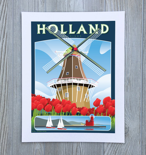 De Zwaan, Holland - Michigan Travel Art Print | The Mighty Mitten