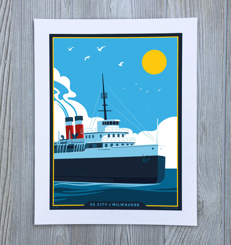 Thumbnail: SS City of Milwaukee - Great Lakes Travel Art Print