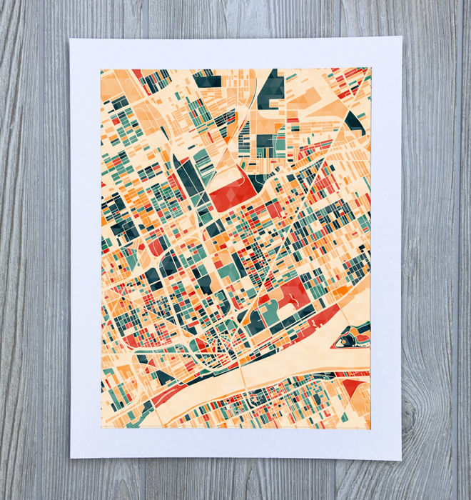 Thumbnail: detroit map poster