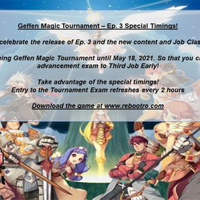 Geffen Magic Tournament - Special Timings!