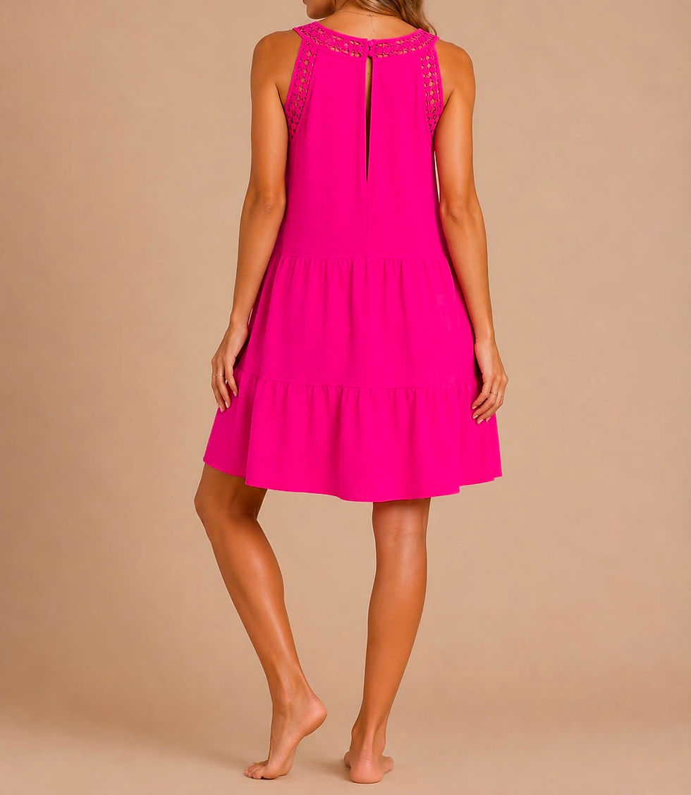 Miniatura: Vestido Corto Halter Blanco con encaje B836 