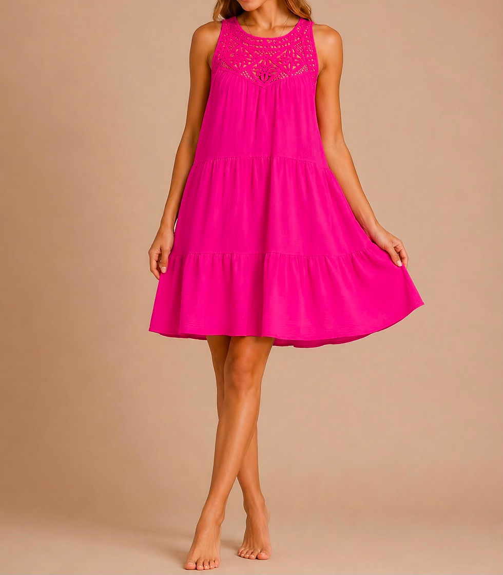 Miniatura: Vestido Corto Halter Blanco con encaje B836 