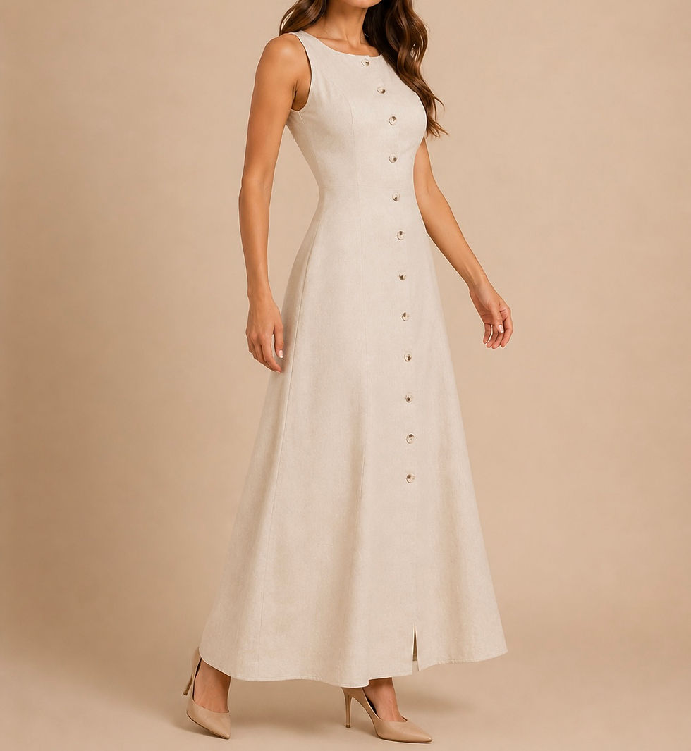 Miniatura: Vestido Maxi camisero beige C351