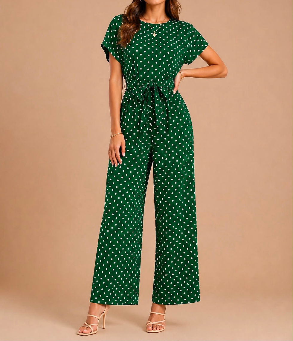 Miniatura: Jumpsuit manga corta Azul / Lunares C006