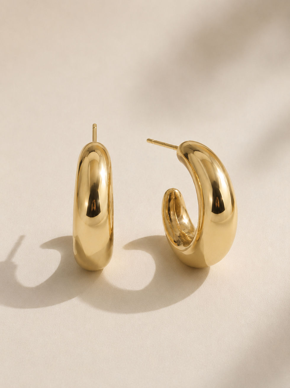 Miniatura: Zarcillos Argollas doradas grandes B950
