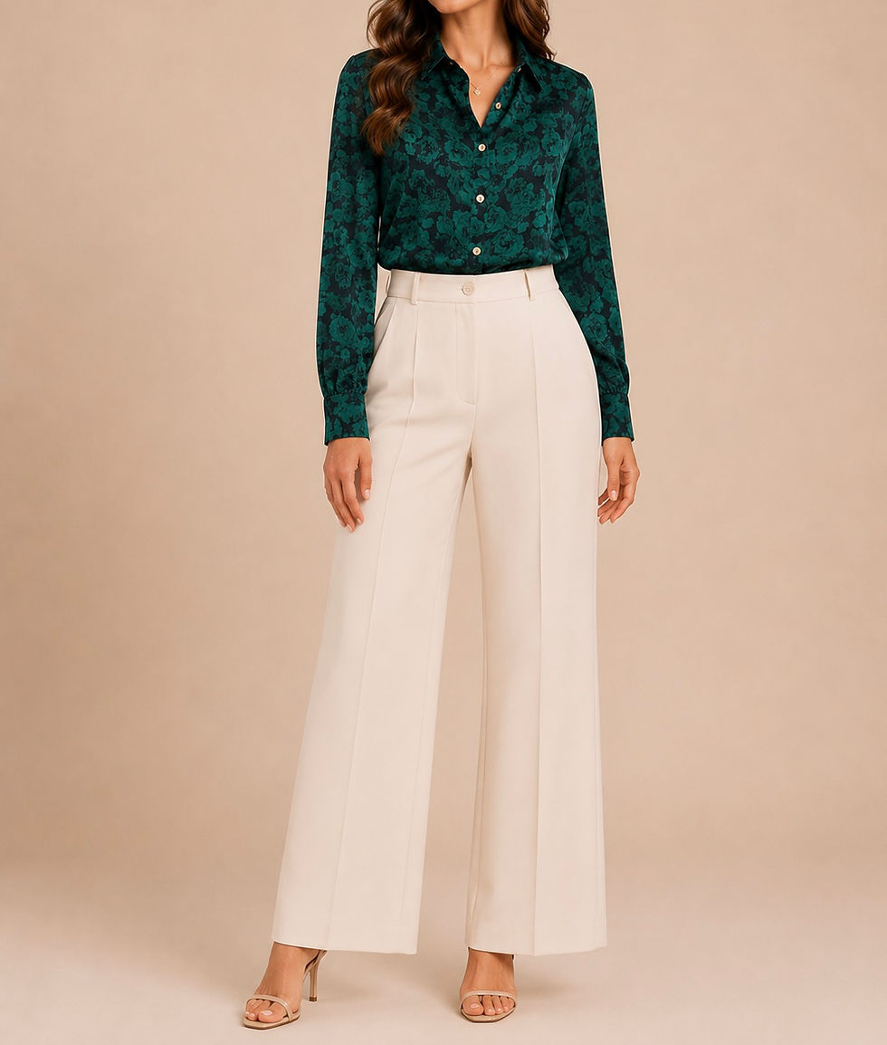 Miniatura: Blusa manga larga verde estampada B689