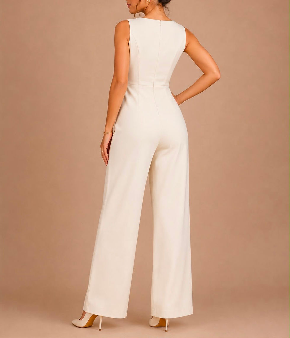 Miniatura: Jumpsuit con cinturón beige C363