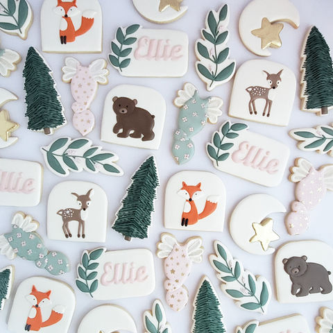 Woodland Baby Shower, fox, bear, deer, star, moon