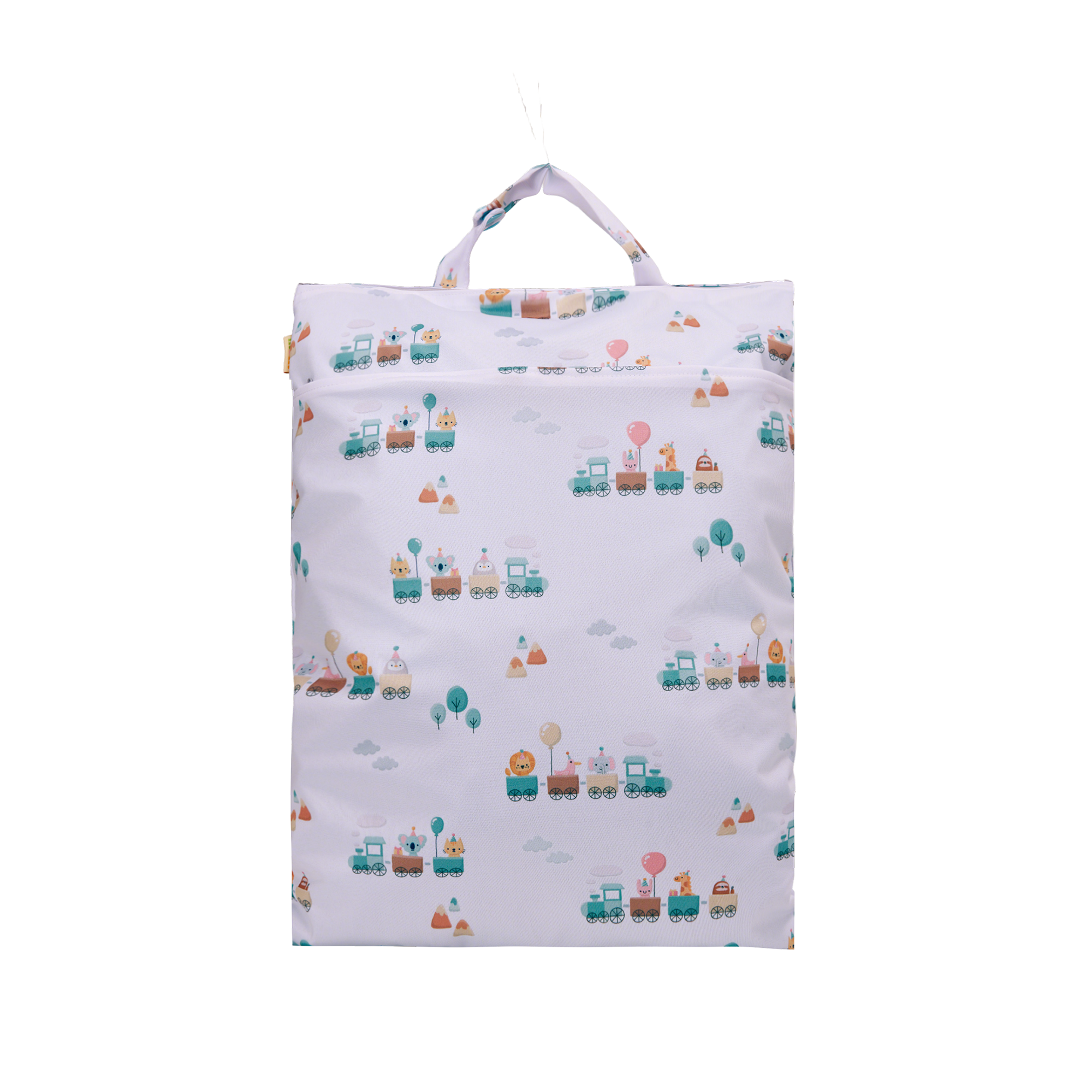 Double Zipper Wet Bag - Animals on Train