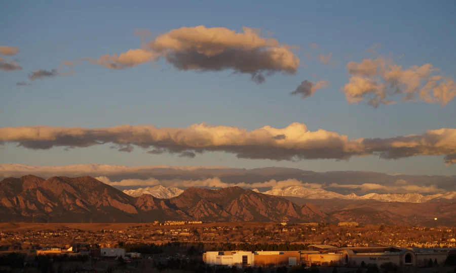 Flatirons view from Broomfield in Broomfield, Colorado