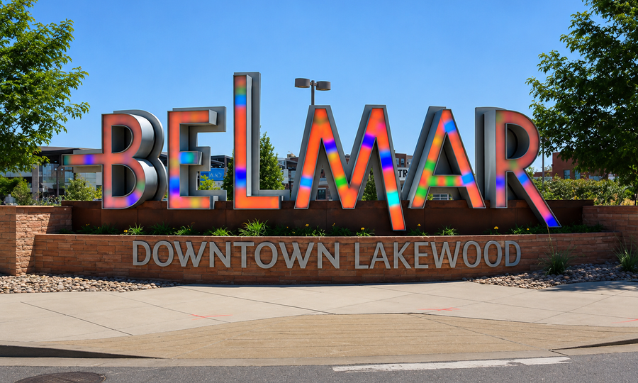 Belmar Downtown Lakewood sign in Lakewood, Colorado