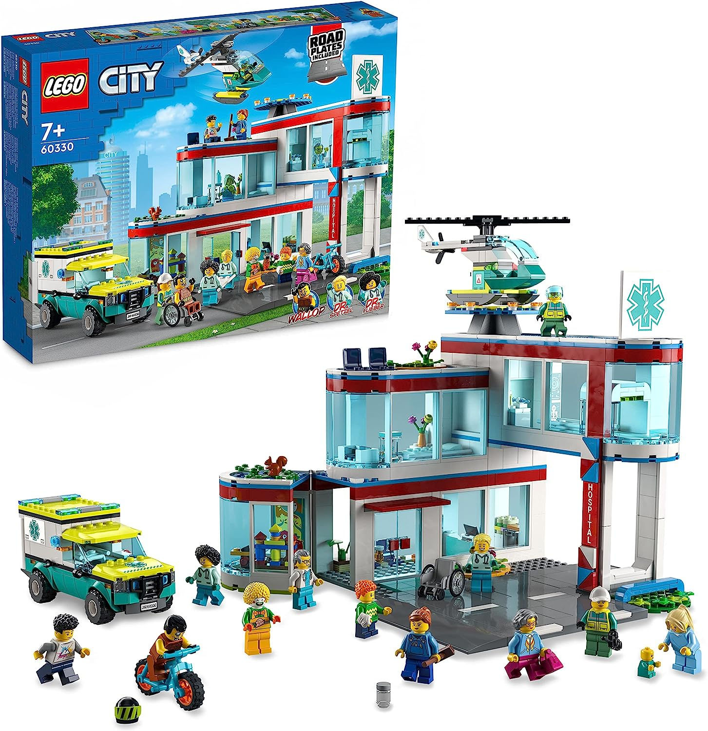 LEGO 60330 City Hospital Building Set with Ambulance Toy Truck