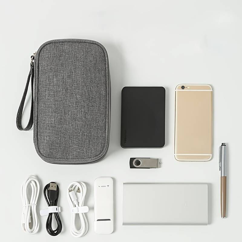 Thumbnail: Portable Travel Data Cable Storage Bag for Electronics