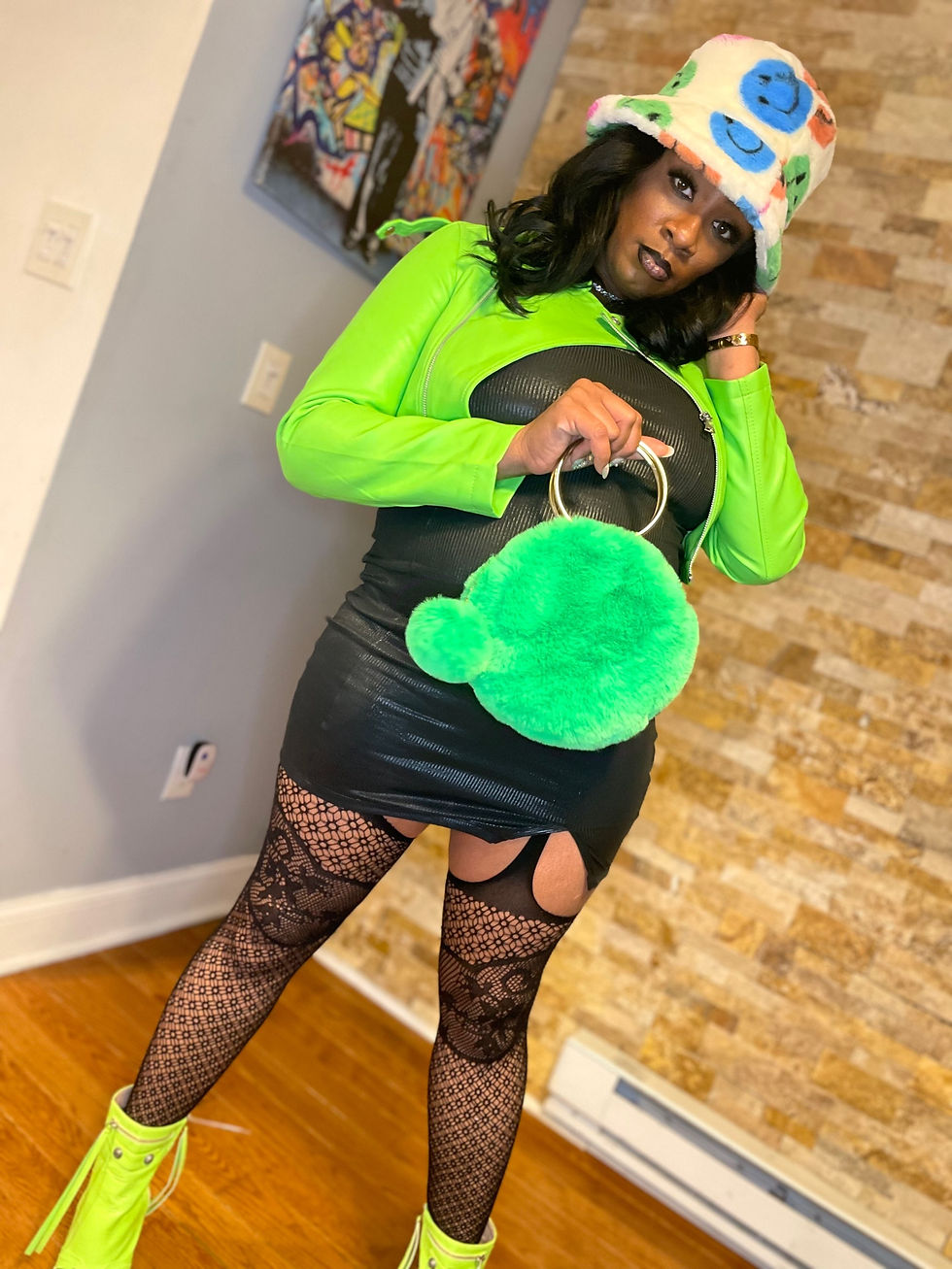 Thumbnail: Hot Green Puff Handpurse