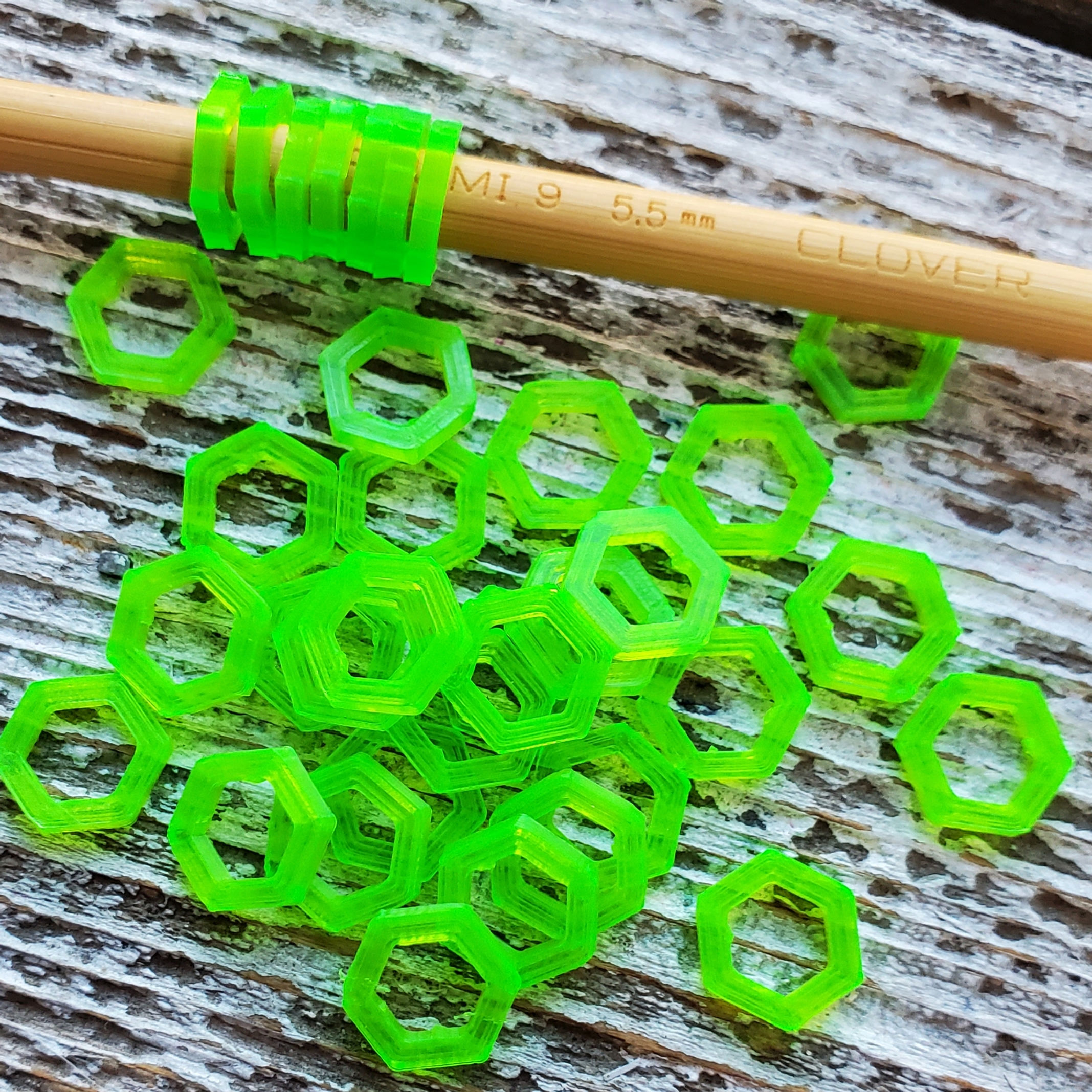 Neon Green Flexible Stitch Markers