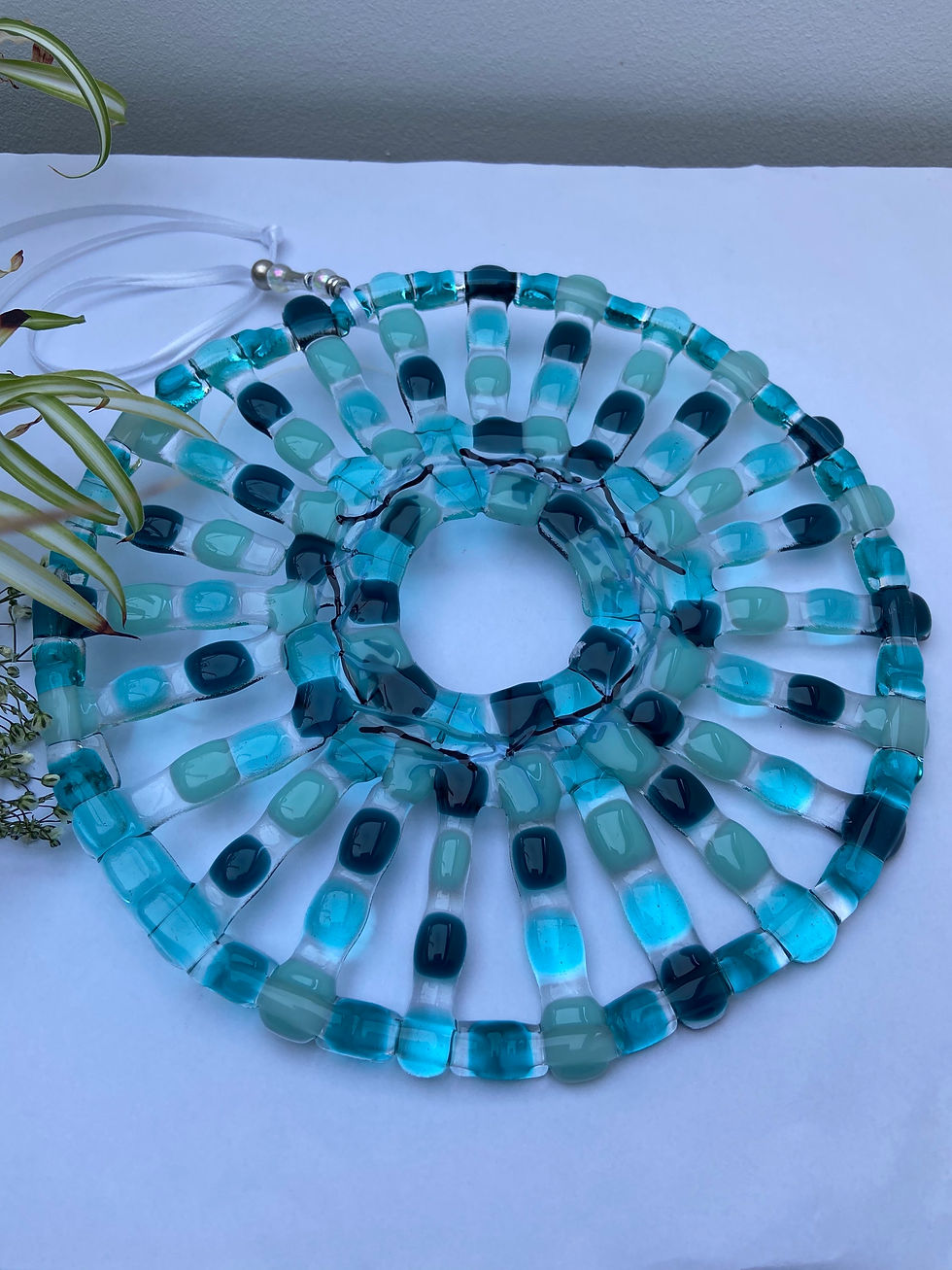 Thumbnail: Decorative Blue Fused Glass Suncatcher