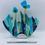 Thumbnail: Fused Glass Abstract Flowers mounted on a glass base