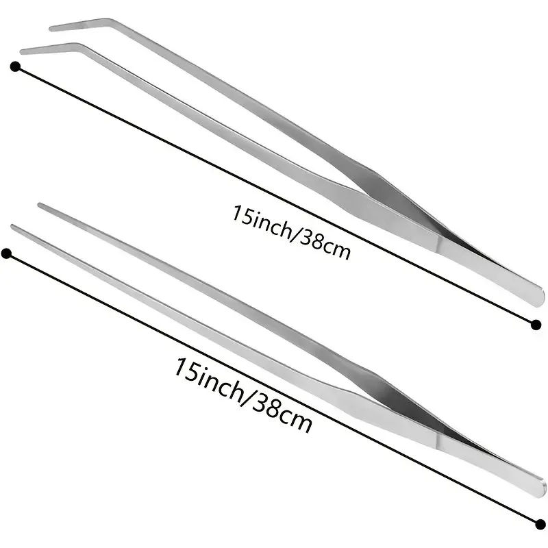 Thumbnail: 38cm Stainless Steel Aquarium Tweezers Pliers Fish Tank Plant Aquascape Tools St