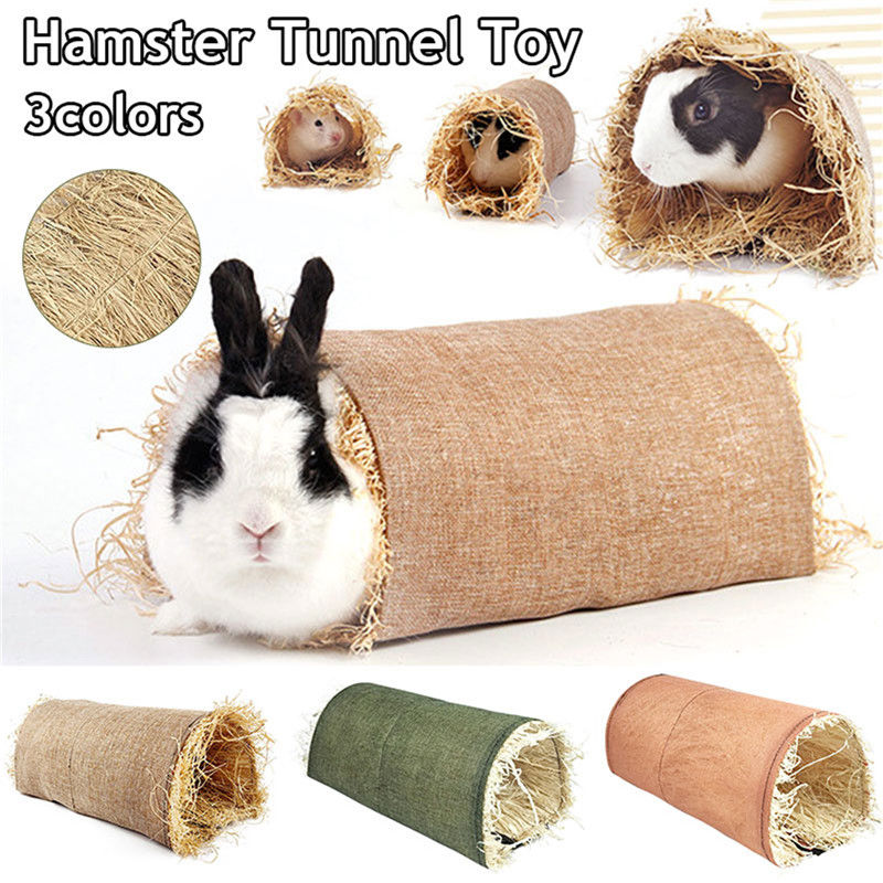 Thumbnail: Foldable Woven Rabbit Cages Pets Hamster Guinea Pig Bunny Grass Chew Toy Mat Hou