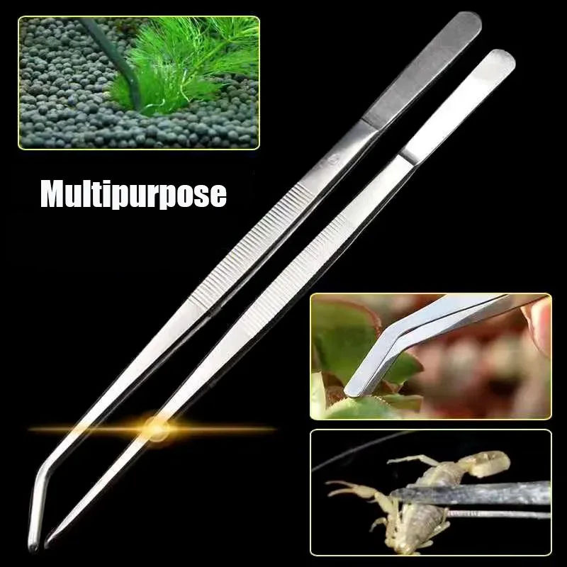 Thumbnail: 38cm Stainless Steel Aquarium Tweezers Pliers Fish Tank Plant Aquascape Tools St