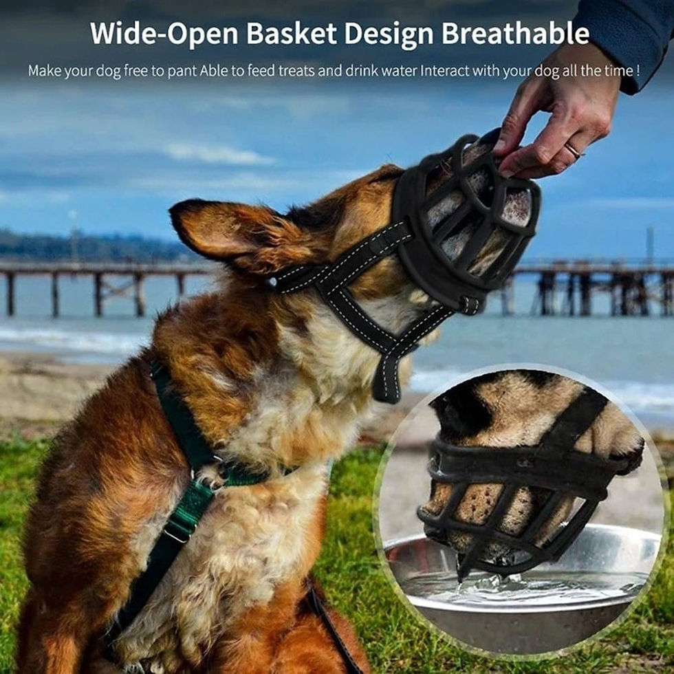 Thumbnail: Durable Anti-Biting Adjustable Dog Muzzle Can Drink Water With Reflective Strip 