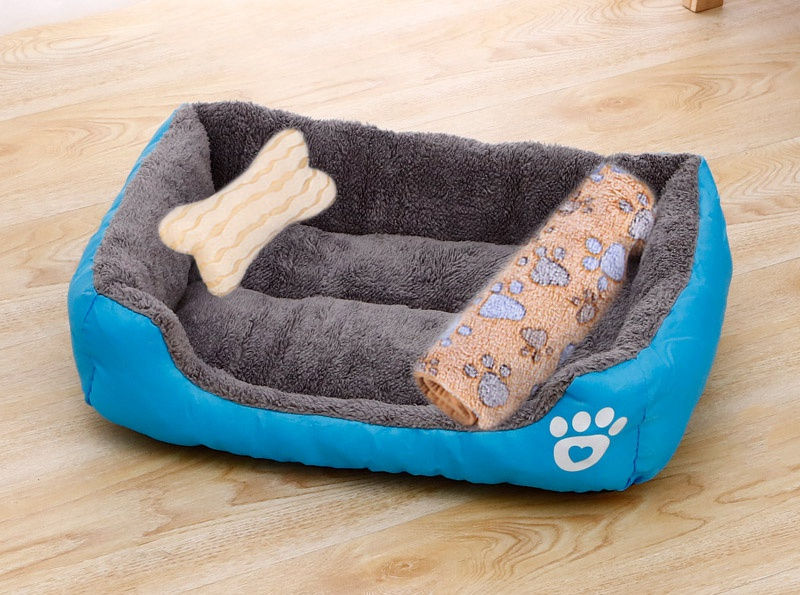 Thumbnail: Pet Large Dog Bed Warm House Candy-colored Square Nest Pet Kennel For Small Medi