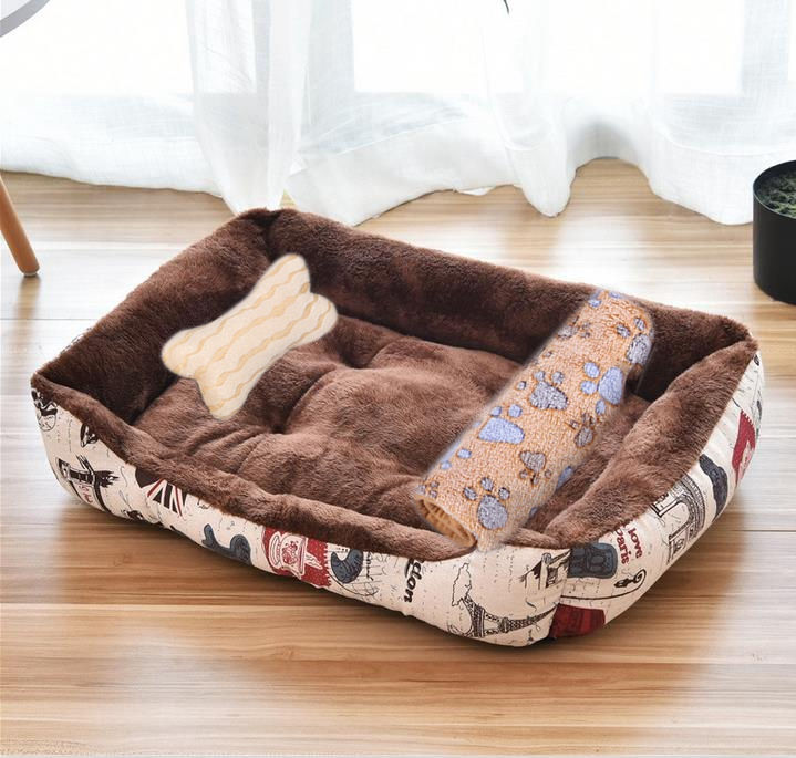 Thumbnail: Pet Large Dog Bed Warm House Candy-colored Square Nest Pet Kennel For Small Medi