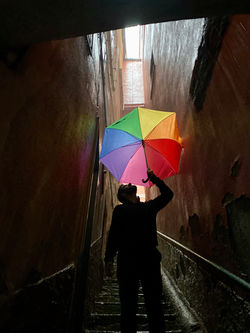 rainbow umbrella vernazza