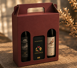 caja 2 botellas y pasaporte vinopass