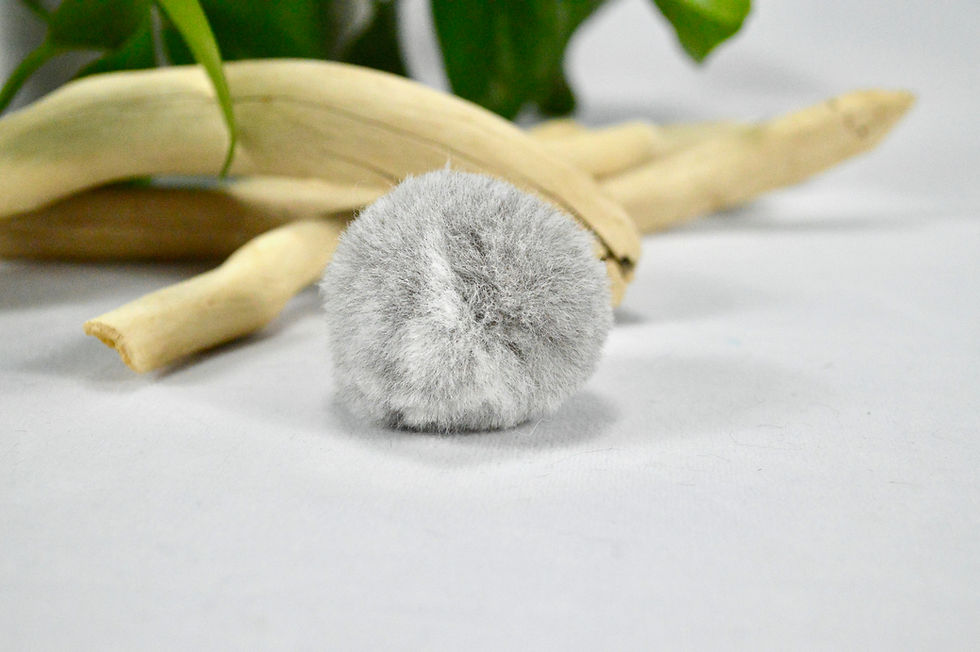 Thumbnail: Fox Fur Pom Pom Cat Toy - Set of 3