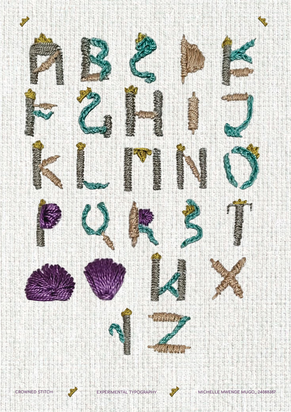 Rasterised sample of stitches on Photoshop