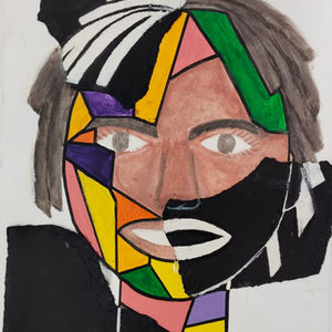 Collage Guache Self Potrait