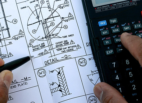 Mechanical Engineer's Sketch stock photo