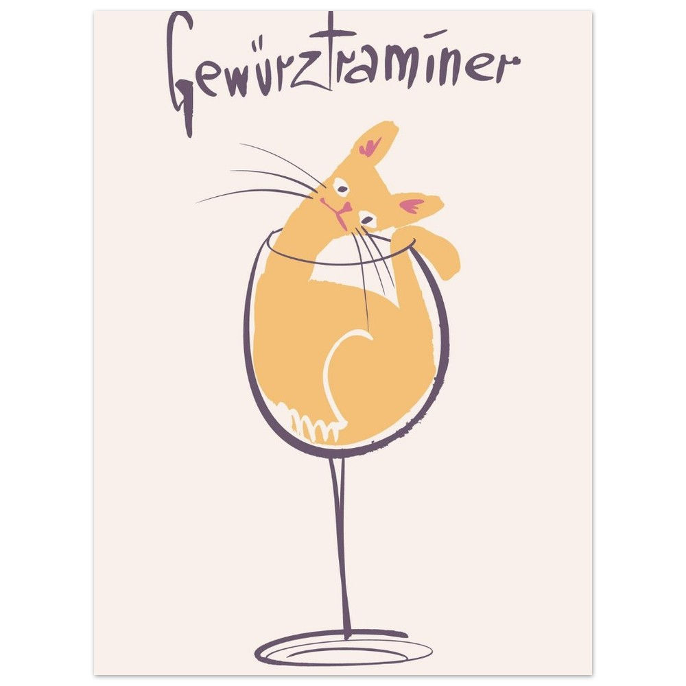 The wine cat collection - Gewurztraminer Fine Art Poster