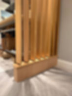 Wood slat room divider installation