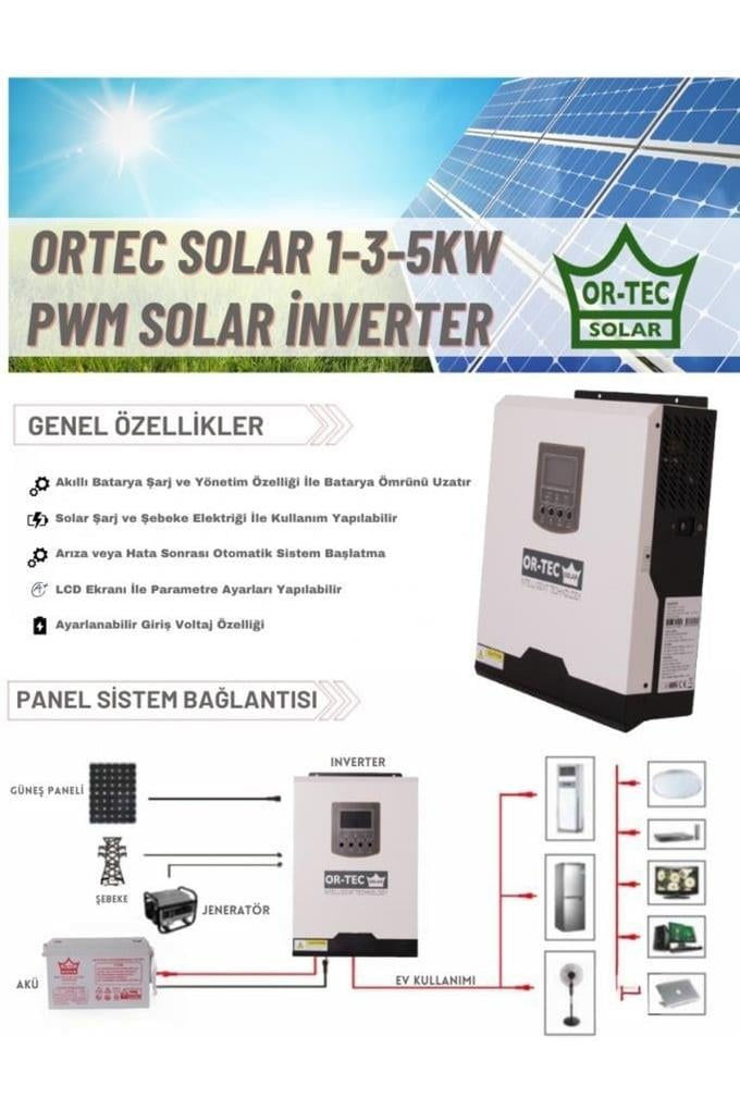 Küçük resim: ORTEC SOLAR 48V 5KW PWM AKILLI İNVERTER