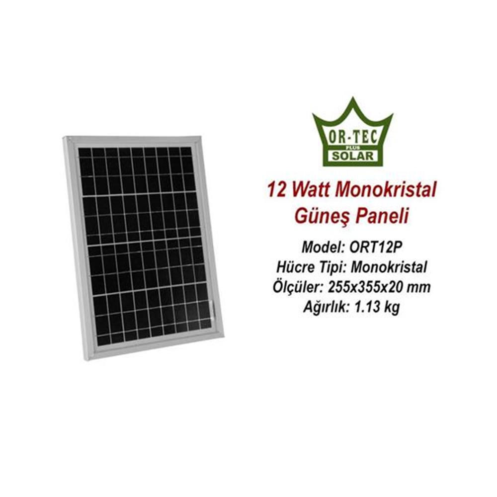 ORTEC SOLAR 12 WATT MONOKRİSTAL GÜNEŞ PANELİ